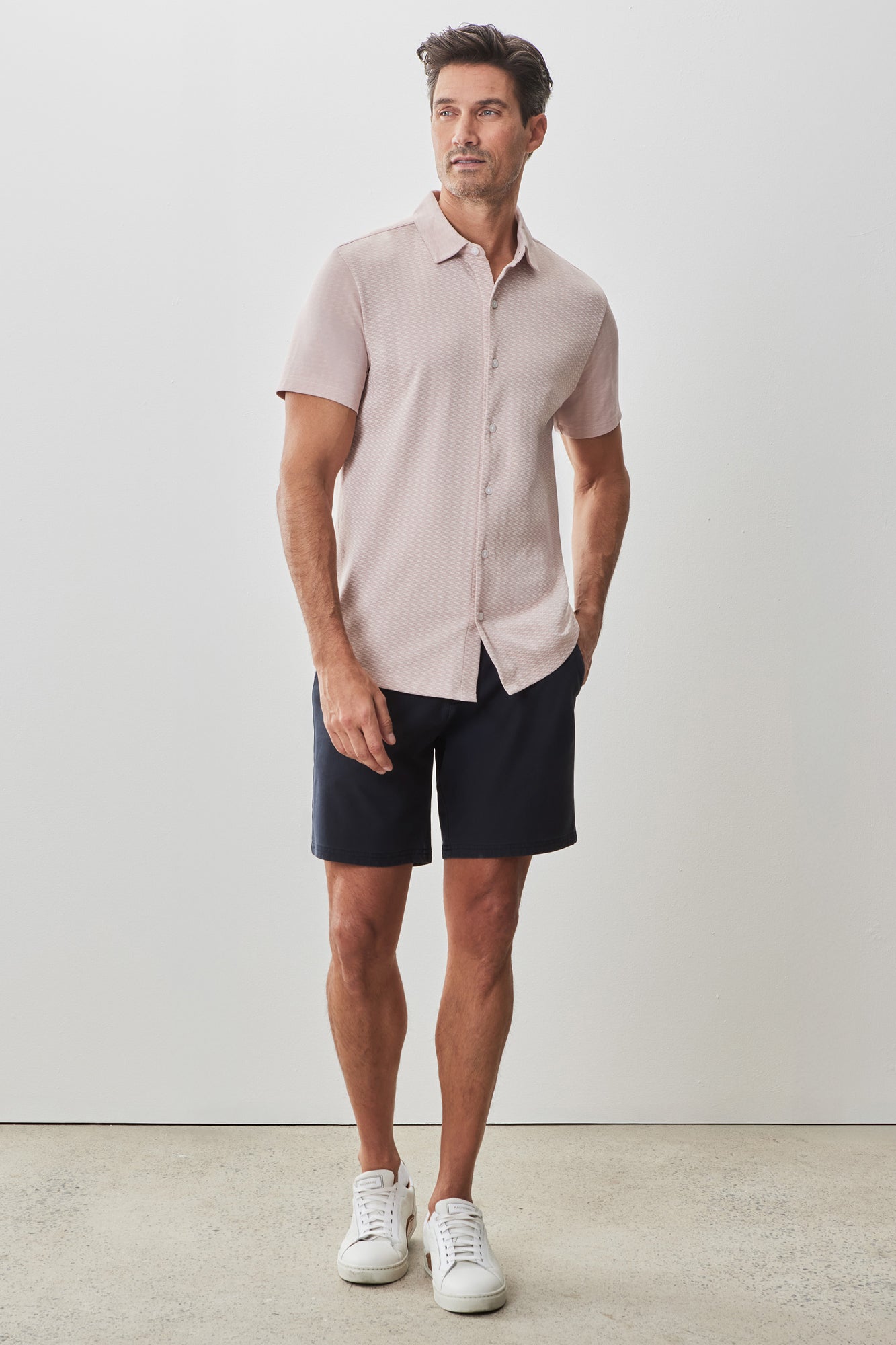 Chemise en tricot pour homme par Robert Barakett | RB51113 Booker Corail | Boutique Vvög, vêtements mode pour homme et femme