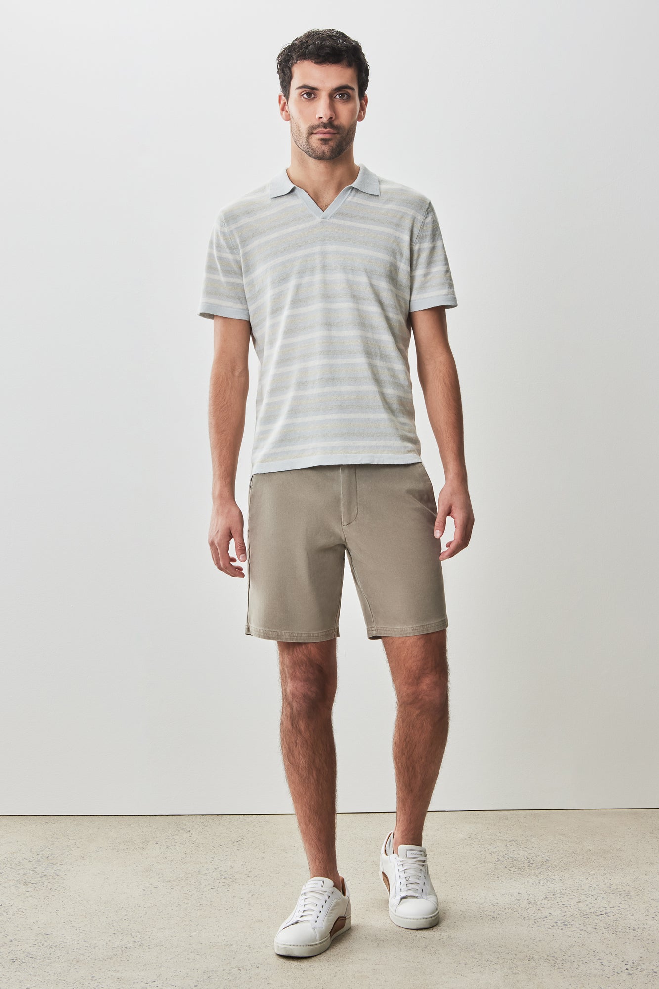 Polo col ouvert à manches courtes pour homme par Robert Barakett | RB51201 Lesko Olive | Boutique Vvög, vêtements mode pour homme et femme