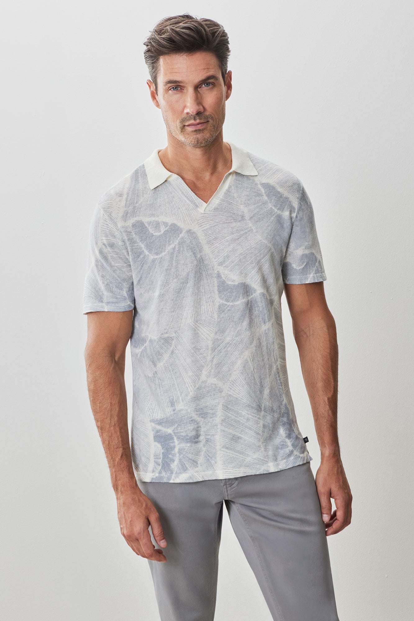 Polo à manches courtes pour homme par Robert Barakett | RB51203 Asher Gris | Boutique Vvög, vêtements mode pour homme et femme