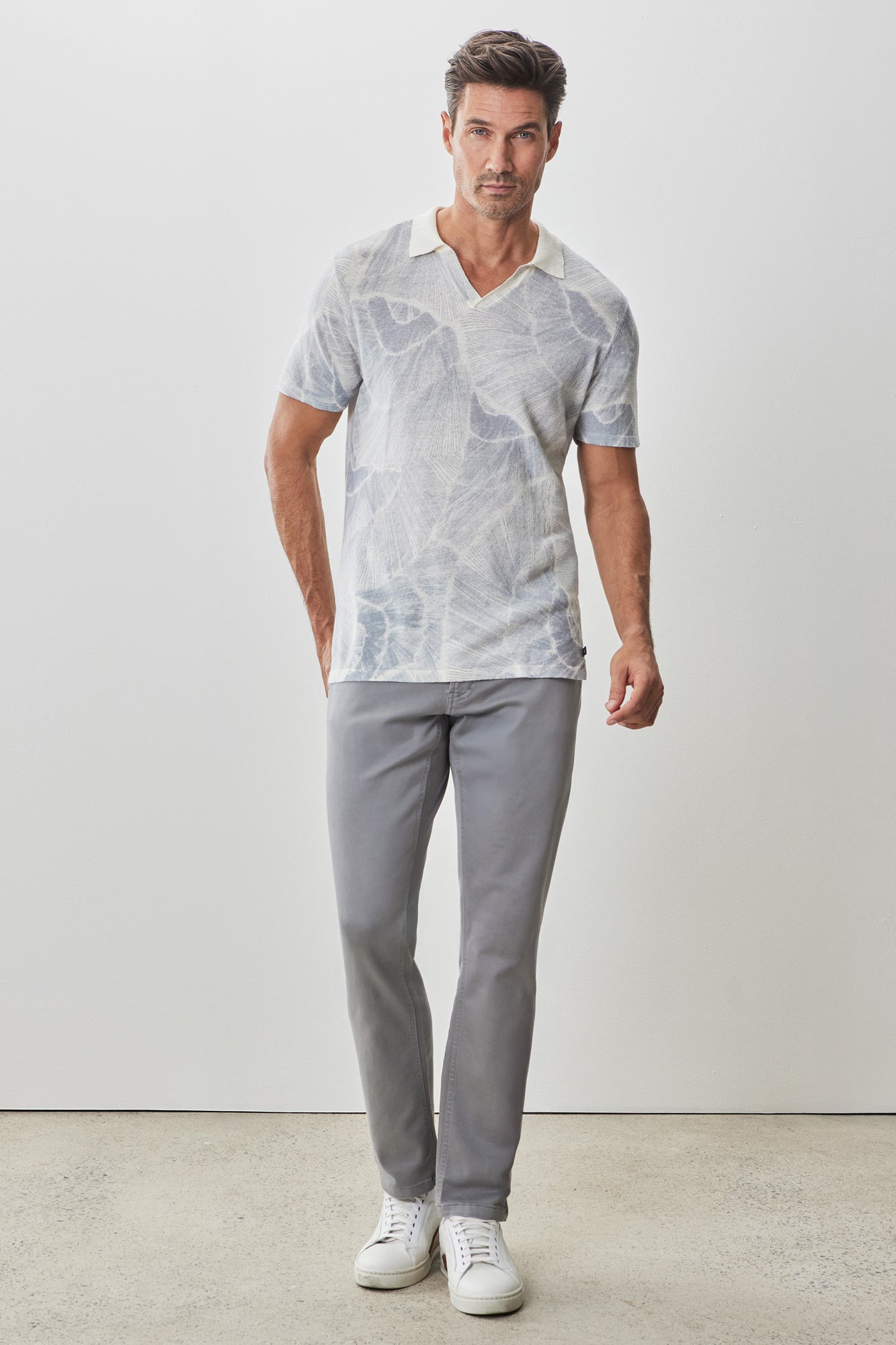 Polo à manches courtes pour homme par Robert Barakett | RB51203 Asher Gris | Boutique Vvög, vêtements mode pour homme et femme