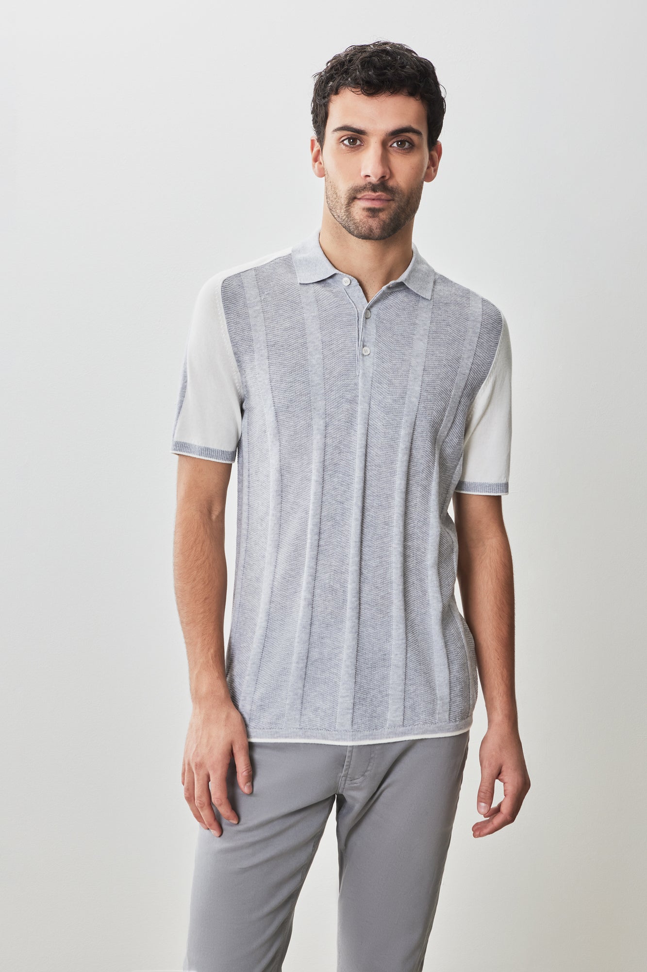 Polo à manches courtes pour homme par Robert Barakett | RB51210 Grady Gris | Boutique Vvög, vêtements mode pour homme et femme