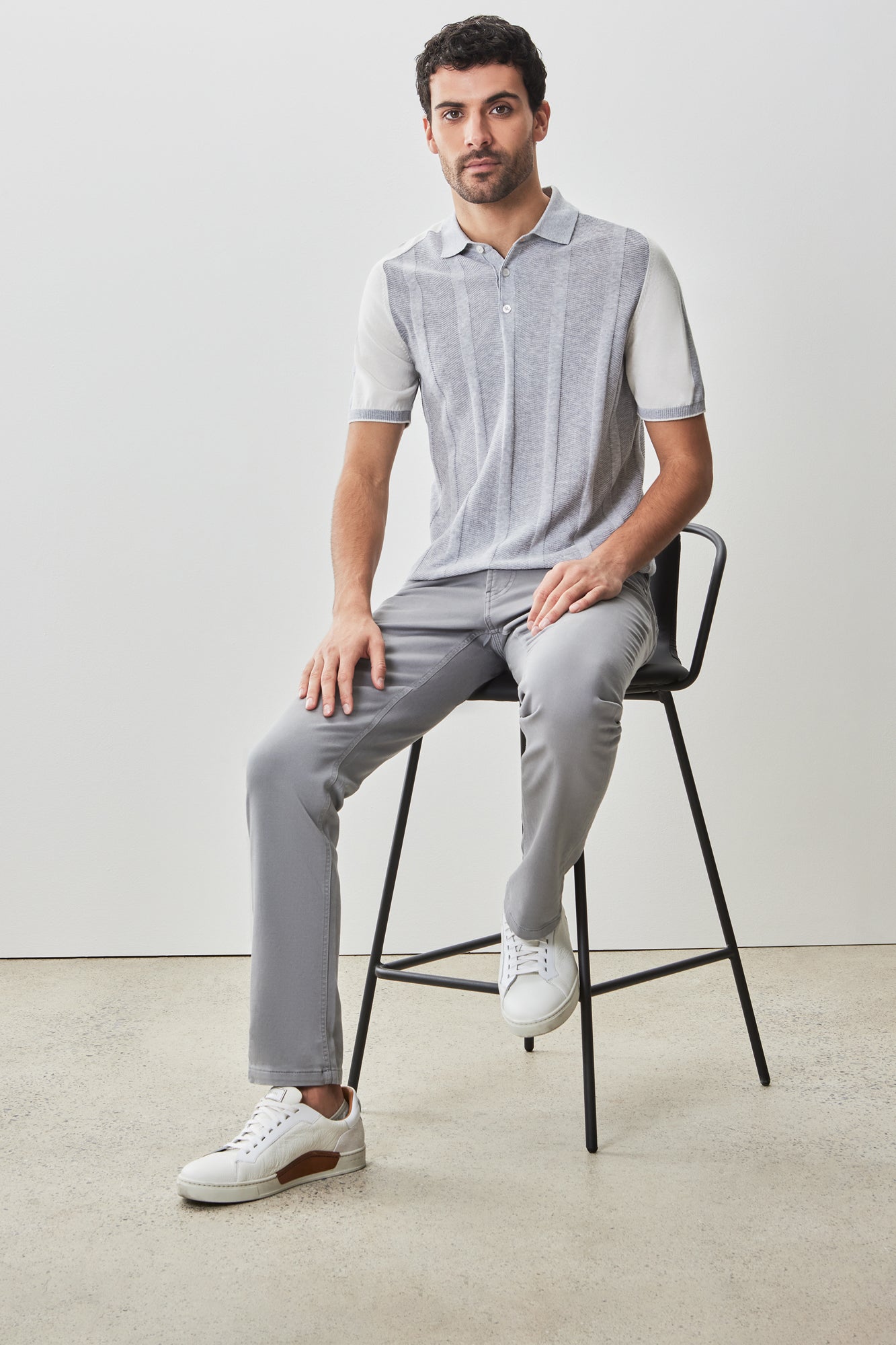 Polo à manches courtes pour homme par Robert Barakett | RB51210 Grady Gris | Boutique Vvög, vêtements mode pour homme et femme