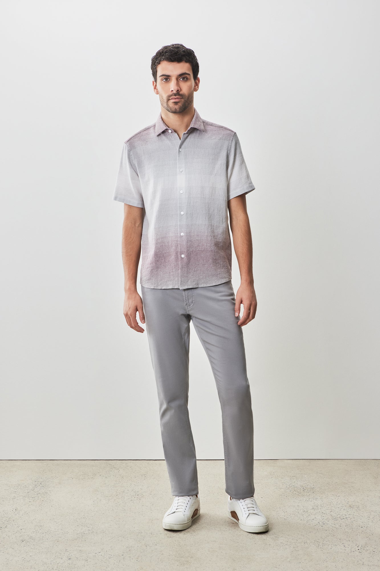 Chemise tissée à manches courtes pour homme par Robert Barakett | RB51574 Tiffin Violet | Boutique Vvög, vêtements mode pour homme et femme