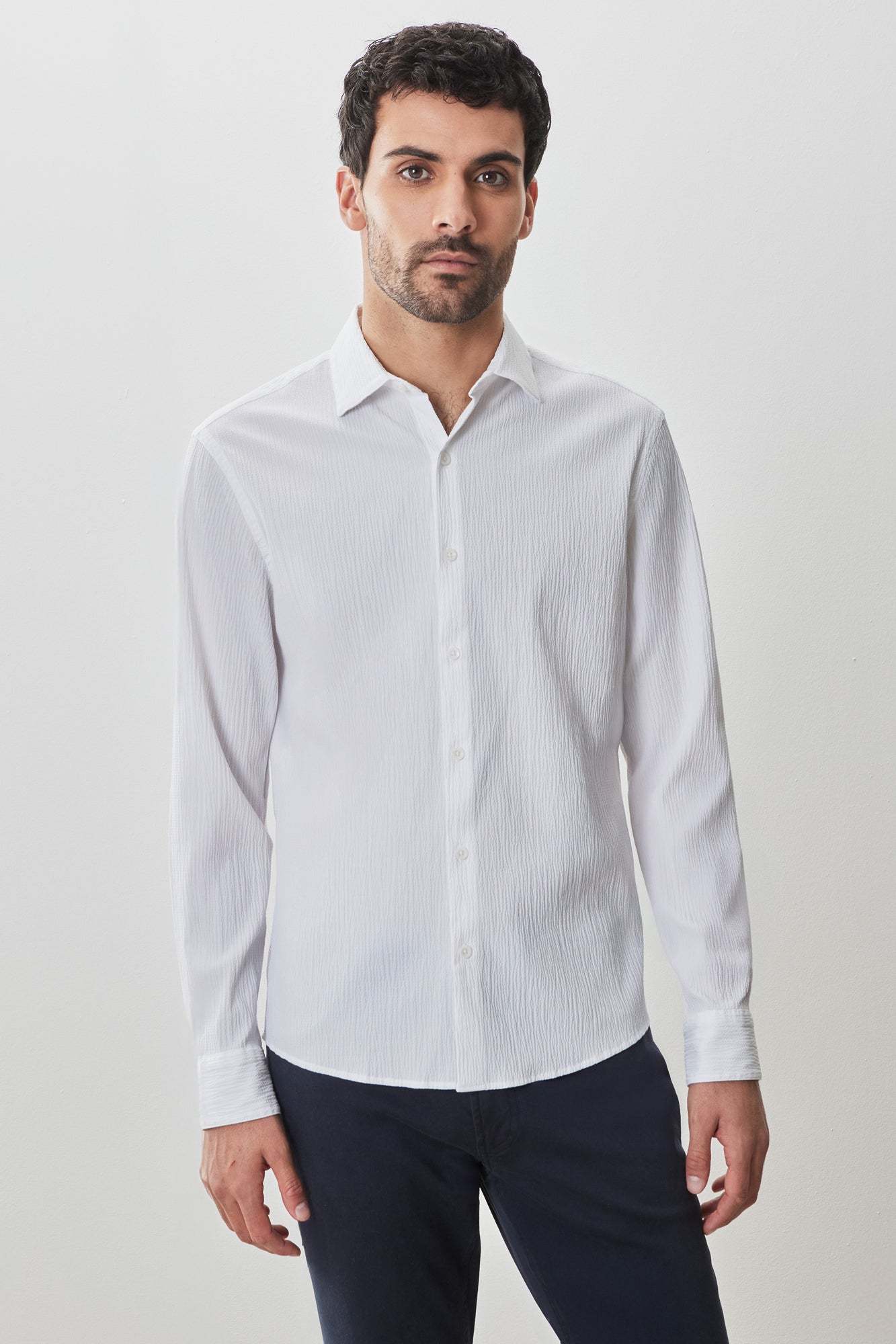 Chemise tissée à manches courtes pour homme par Robert Barakett | RB51584 Tyler Blanc | Boutique Vvög, vêtements mode pour homme et femme