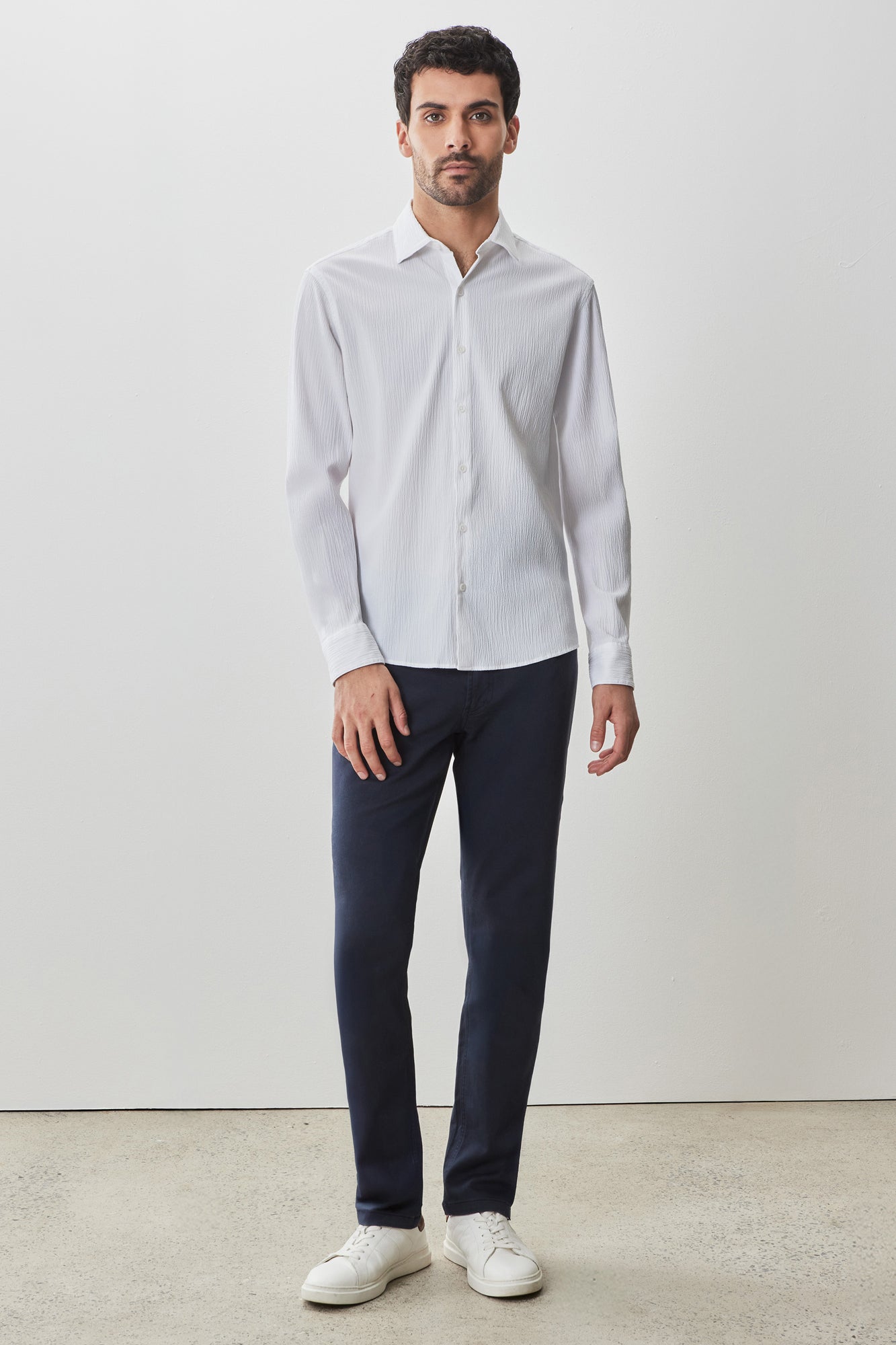 Chemise tissée à manches courtes pour homme par Robert Barakett | RB51584 Tyler Blanc | Boutique Vvög, vêtements mode pour homme et femme