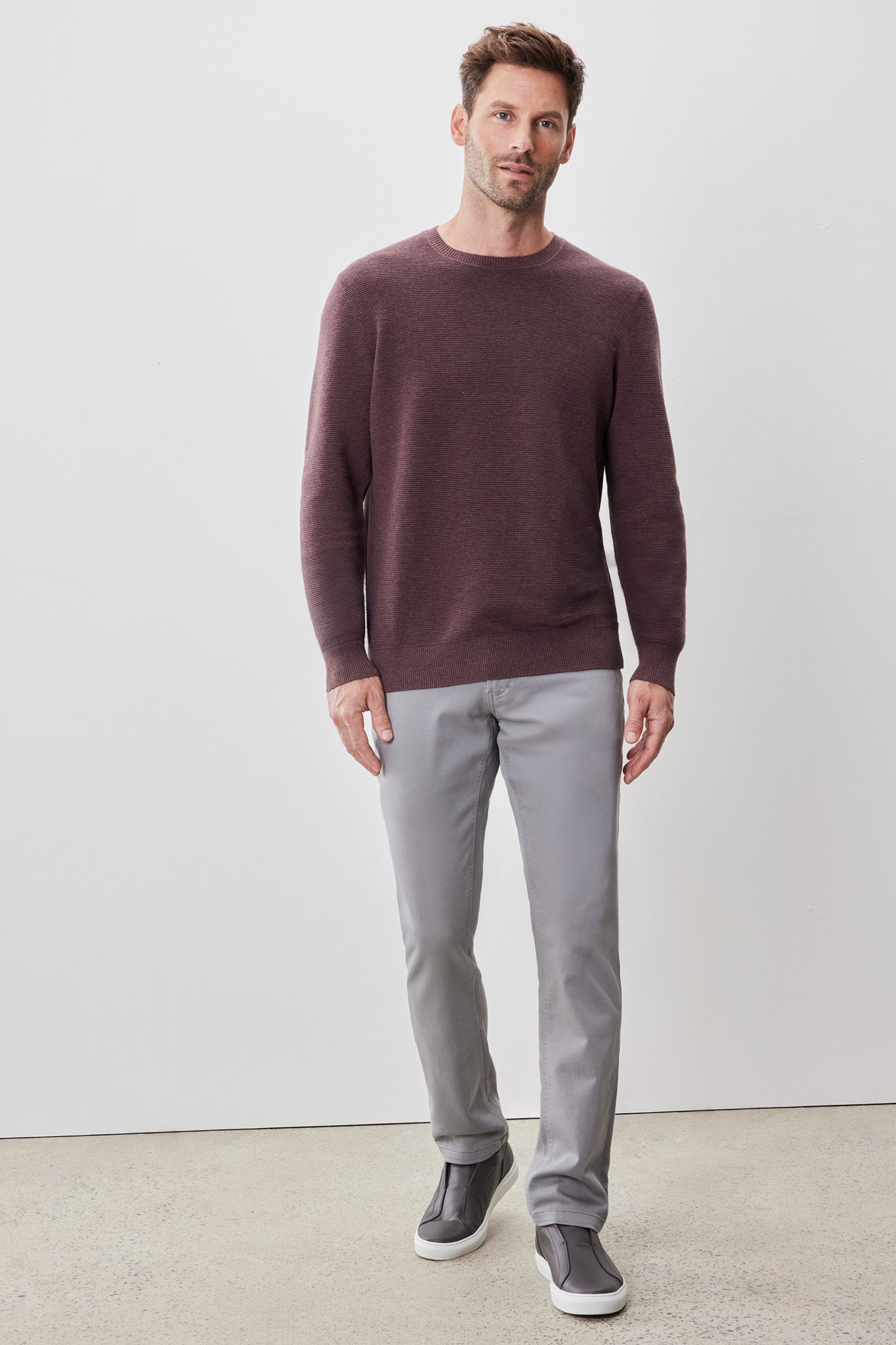 Chandail à manches longues col rond pour homme par Robert Barakett | Enrique RB52270 Rouge | Boutique Vvög, vêtements mode pour homme et femme