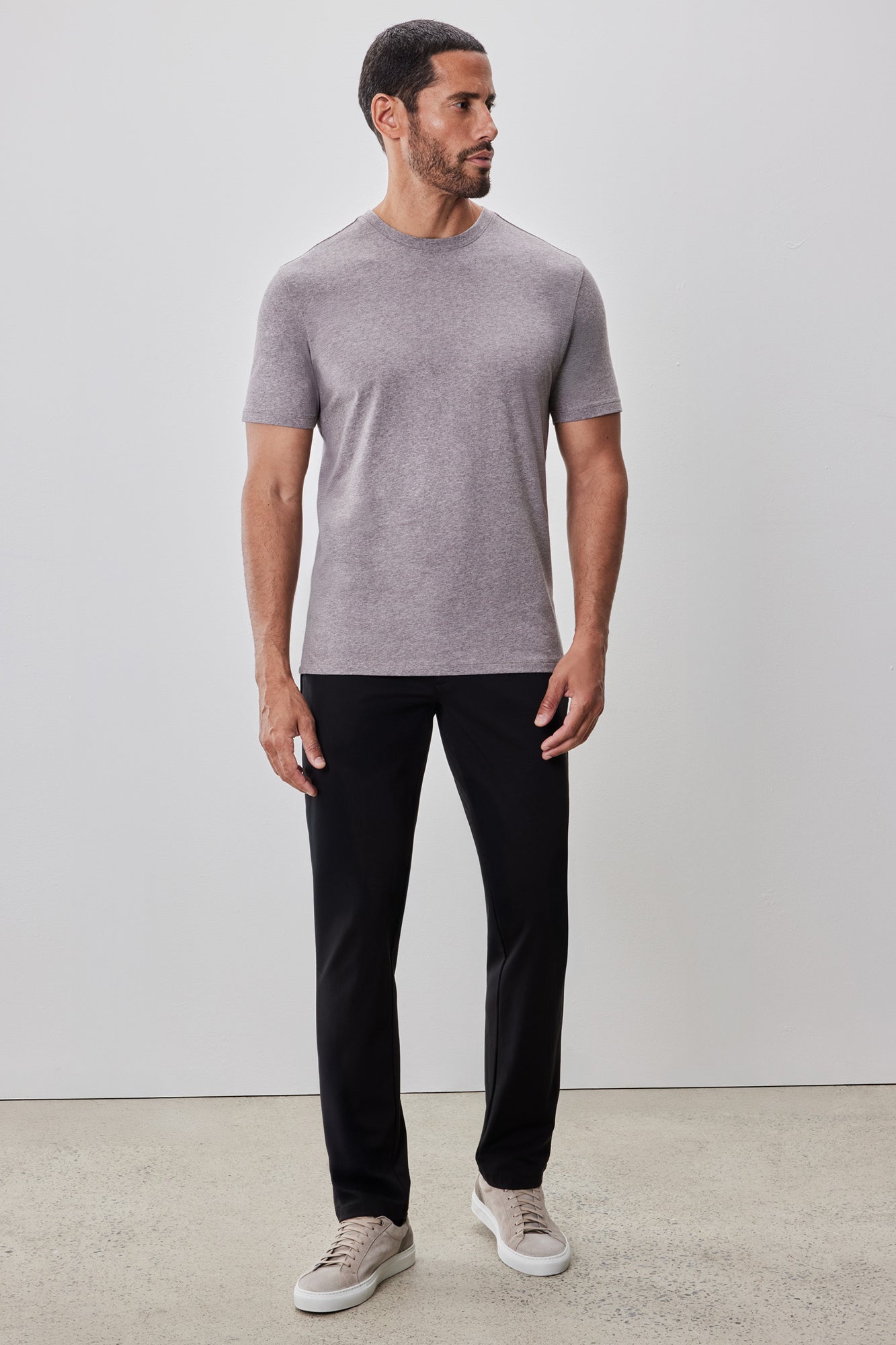 T-Shirt chiné à manches courtes pour homme par Robert Barakett | Colson RB52320 Rose Poussière | Boutique Vvög, vêtements mode pour homme et femme