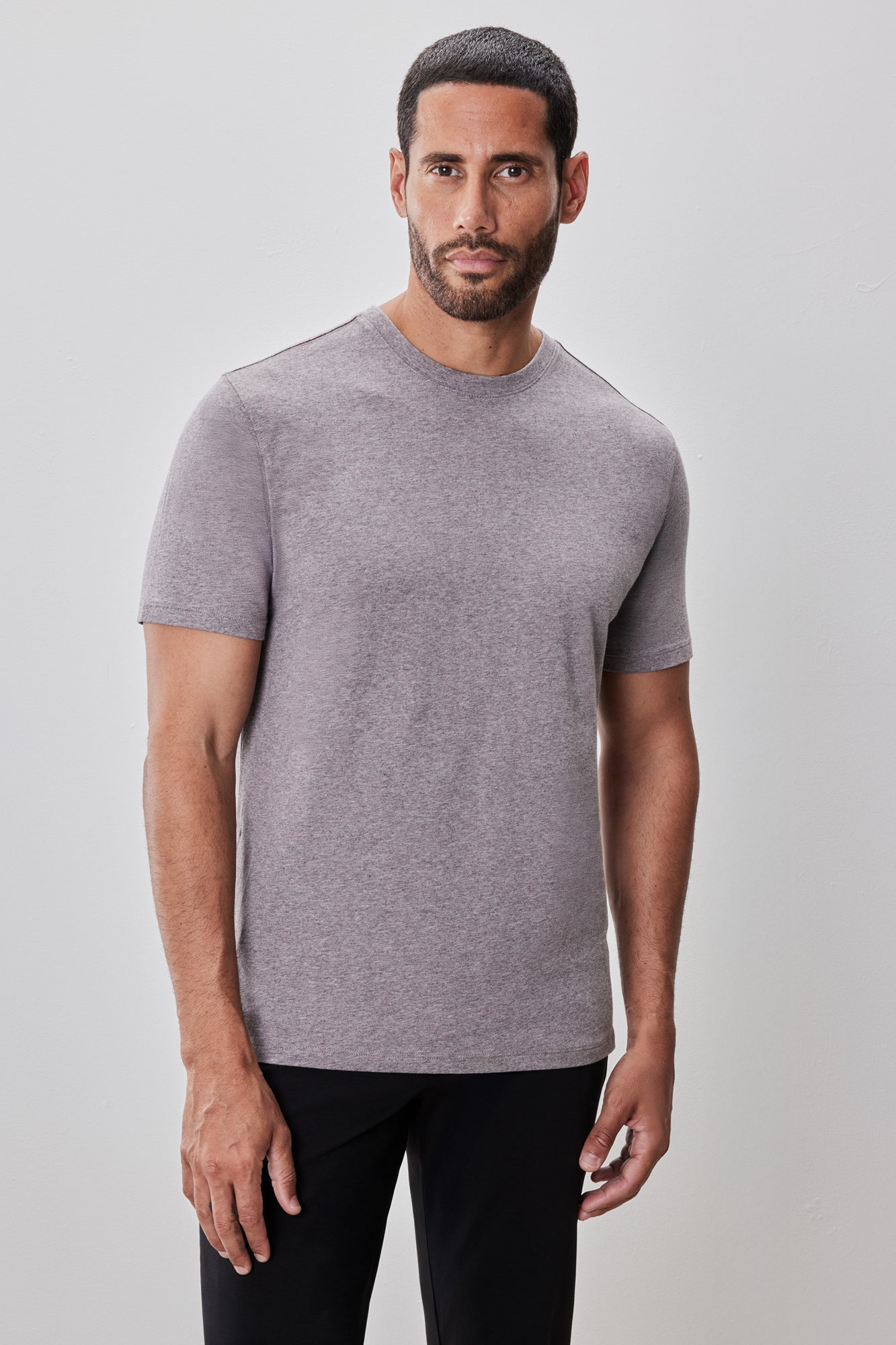 T-Shirt chiné à manches courtes pour homme par Robert Barakett | Colson RB52320 Rose Poussière | Boutique Vvög, vêtements mode pour homme et femme
