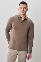 Polo à manches longues en chevrons pour homme par Robert Barakett | Georgia RB52559 Poterie | Boutique Vvög, vêtements mode pour homme et femme