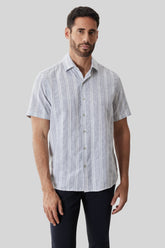 Chemise tissée pour homme par Robert Barakett | RB61150 Daiki Bleu Poudré | Boutique Vvög, vêtements mode pour homme et femme