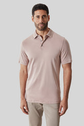Polo col texturé pour homme par Robert Barakett | RB61210 Georgia Corail Poudré | Boutique Vvög, vêtements mode pour homme et femme