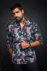 Chemise manches longues pour homme par Au Noir | Rivera Noir Multi | Boutique Vvög, inventaire complet de la marque Au Noir