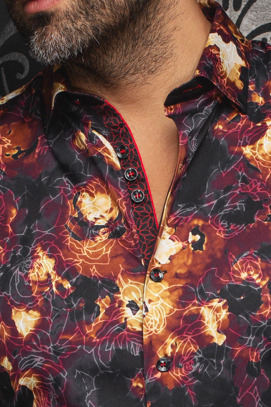 Chemise manches longues pour homme par Au Noir | ROSARUGOSA Noir Rouille | Boutique Vvög, inventaire complet de la marque Au Noir