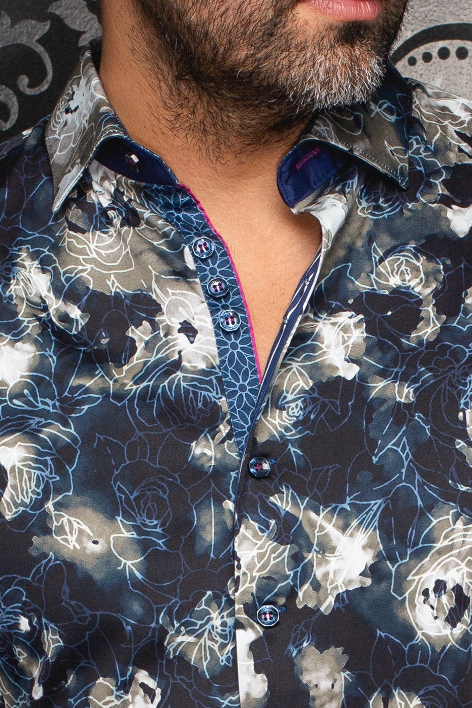 Chemise manches longues pour homme par Au Noir | ROSARUGOSA Marine Olive | Boutique Vvög, inventaire complet de la marque Au Noir