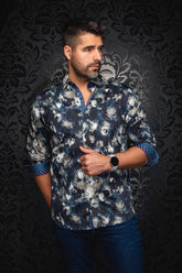 Chemise manches longues pour homme par Au Noir | ROSARUGOSA Marine Olive | Boutique Vvög, inventaire complet de la marque Au Noir