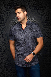 Chemise manches courtes en Knit extensible pour homme par Au Noir | ROSSA (SS) Noir | Boutique Vvög, inventaire complet de la marque Au Noir