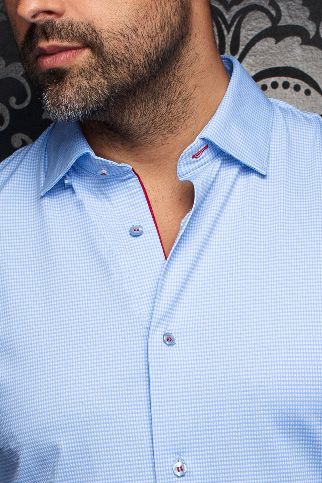 Chemise en nylon pour homme par Au Noir | SALENTO Bleu Clair | Boutique Vvög, vêtements mode pour homme et femme