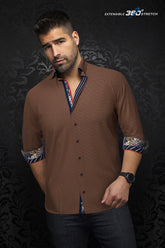 Knit long sleeve shirt for men by Au Noir | SAUTOR Tobacco | Boutique Vvög, complete inventory of the Au Noir brand
