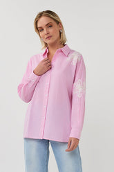 Blouse pour femme par Esqualo | SP2614028 Rose Blanc | Boutique Vvög, vêtements mode pour homme et femme