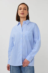 Blouse pour femme par Esqualo | SP2628003 Bleu Blanc | Boutique Vvög, vêtements mode pour homme et femme