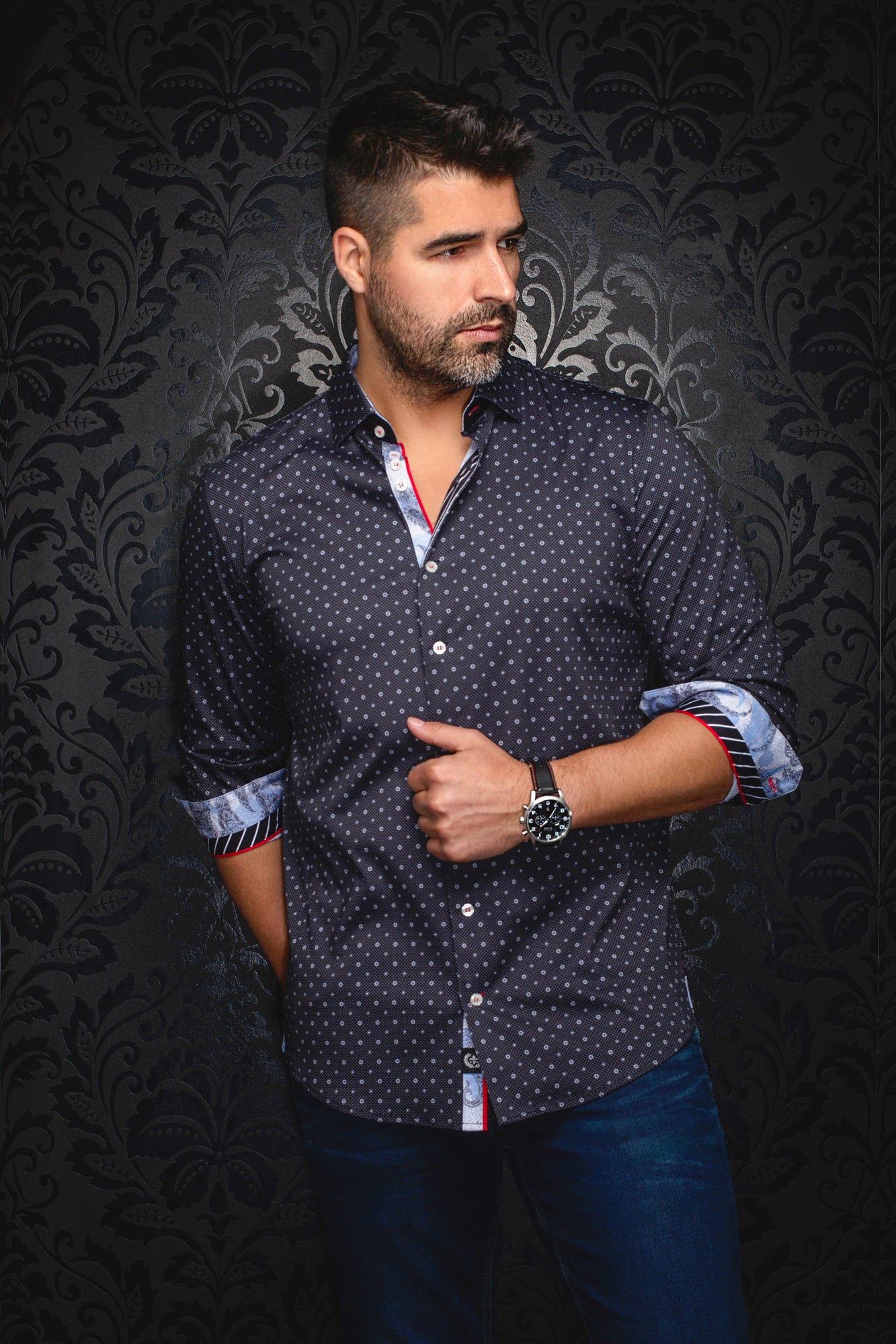 Chemise manches longues en Knit pour homme par Au Noir | STARSCREAM Noir | Boutique Vvög, inventaire complet de la marque Au Noir