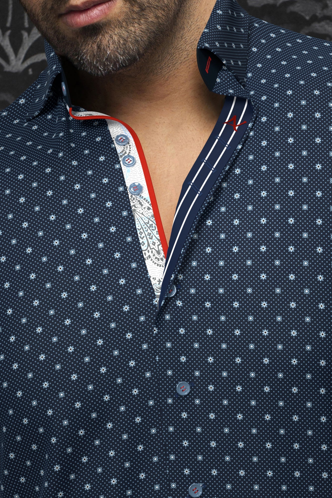 Chemise manches longues en Knit pour homme par Au Noir | STARSCREAM Marine | Boutique Vvög, inventaire complet de la marque Au Noir