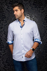 Chemise manches longues en Knit extensible pour homme par Au Noir | STONEHILL Blanc | Boutique Vvög, inventaire complet de la marque Au Noir