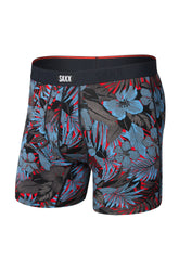 Sous-vêtement rouge à imprimé tropical avec taille noire SAXX pour homme, vue avant