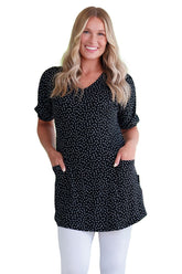 Tunique pour femme par Rien ne se perd, tout se crée | Martini Pois Noir Et Blanc | Boutique Vvög, vêtements mode pour homme et femme