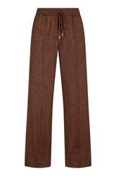 Pantalon à jambe large à cordon brun cuivré métallisé à jambe large pour femme par Esqualo, vue avant