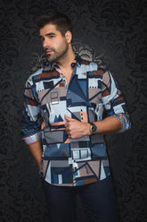 Chemise manches longues pour homme par Au Noir | WAVERLY Marine | Boutique Vvög, inventaire complet de la marque Au Noir