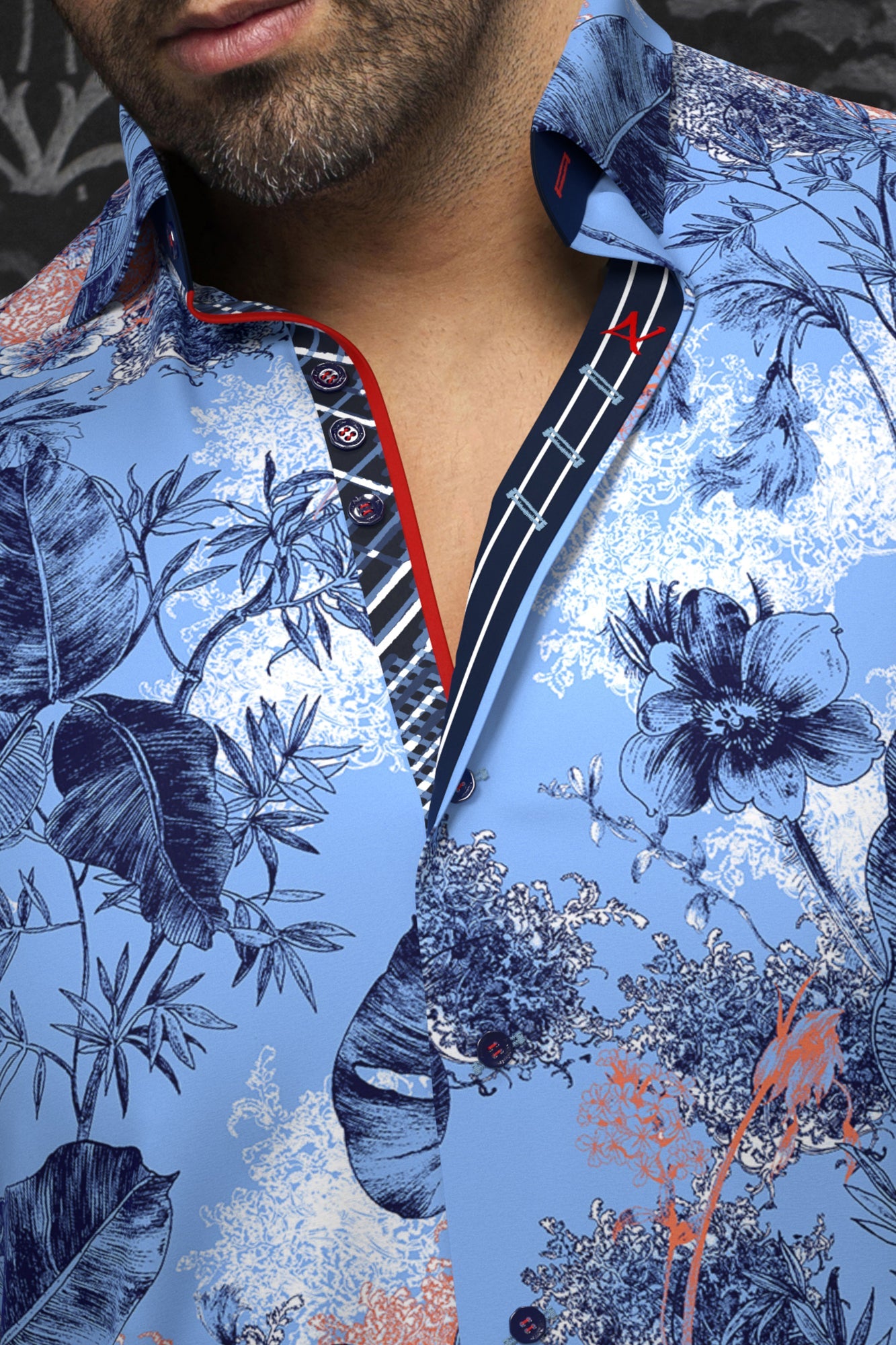 Chemise manches longues pour homme par Au Noir | ZANE Cobalt | Boutique Vvög, inventaire complet de la marque Au Noir