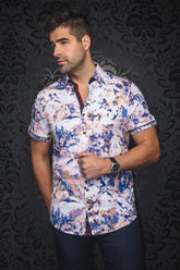 Chemise manches courtes en Knit pour homme par Au Noir | ZIONNE(SS) Rose Clair | Boutique Vvög, inventaire complet de la marque Au Noir