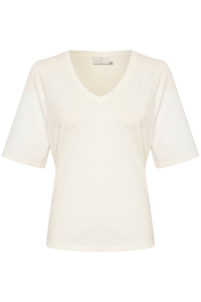 T-Shirt pour femme par Kaffe | 10507831/Lise 110602-CHALK | Boutique Vvög, vêtements mode pour homme et femme
