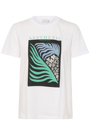 T-Shirt pour femme par Kaffe | Cameron/10508225 Bleu Vert/105301-BLUE/GREEN LEAF| Boutique Vvög, vêtements mode pour homme et femme