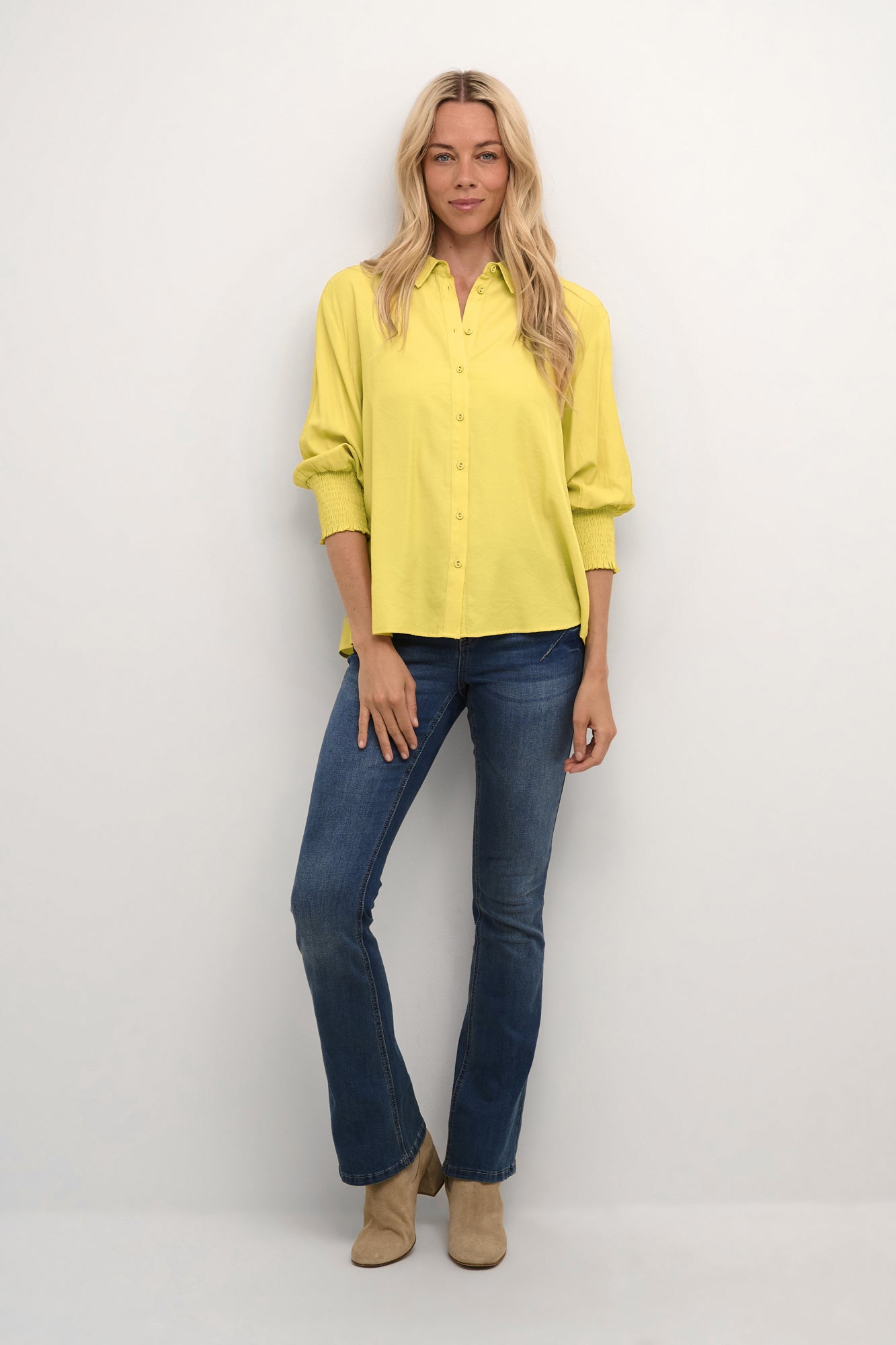 Blouse pour femme par Cream | Nola/10606063 Jaune/140647-CELERY | Boutique Vvög, vêtements mode pour homme et femme