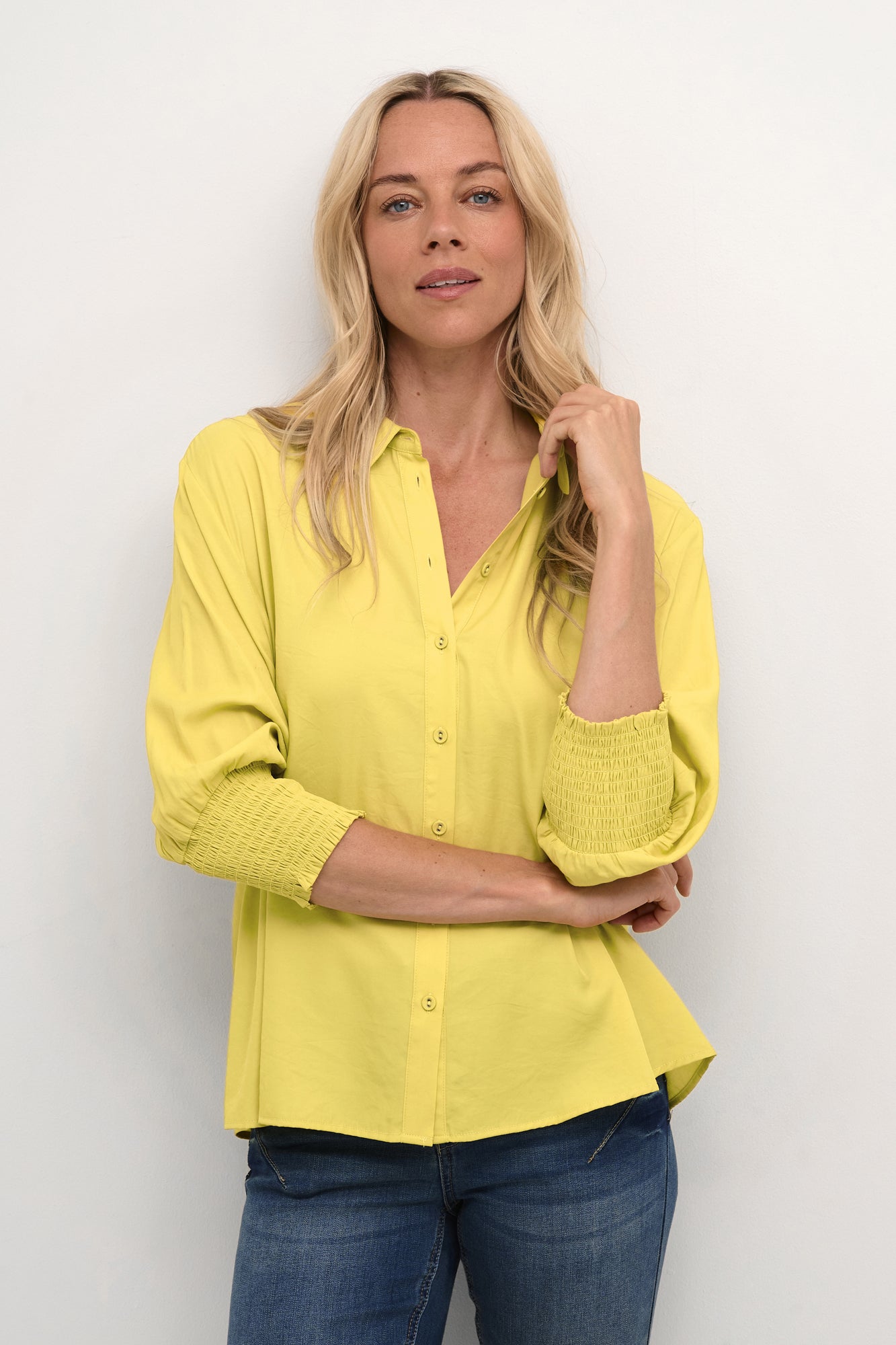 Blouse pour femme par Cream | Nola/10606063 Jaune/140647-CELERY | Boutique Vvög, vêtements mode pour homme et femme