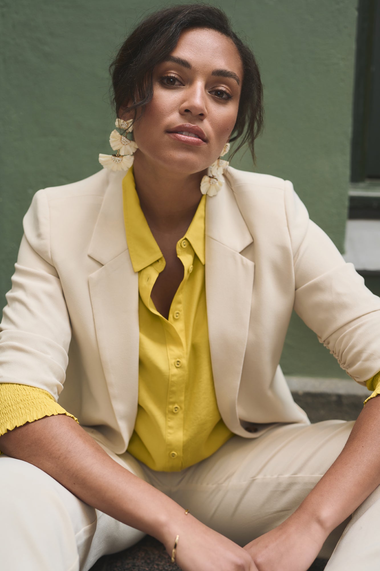 Blouse pour femme par Cream | Nola/10606063 Jaune/140647-CELERY | Boutique Vvög, vêtements mode pour homme et femme