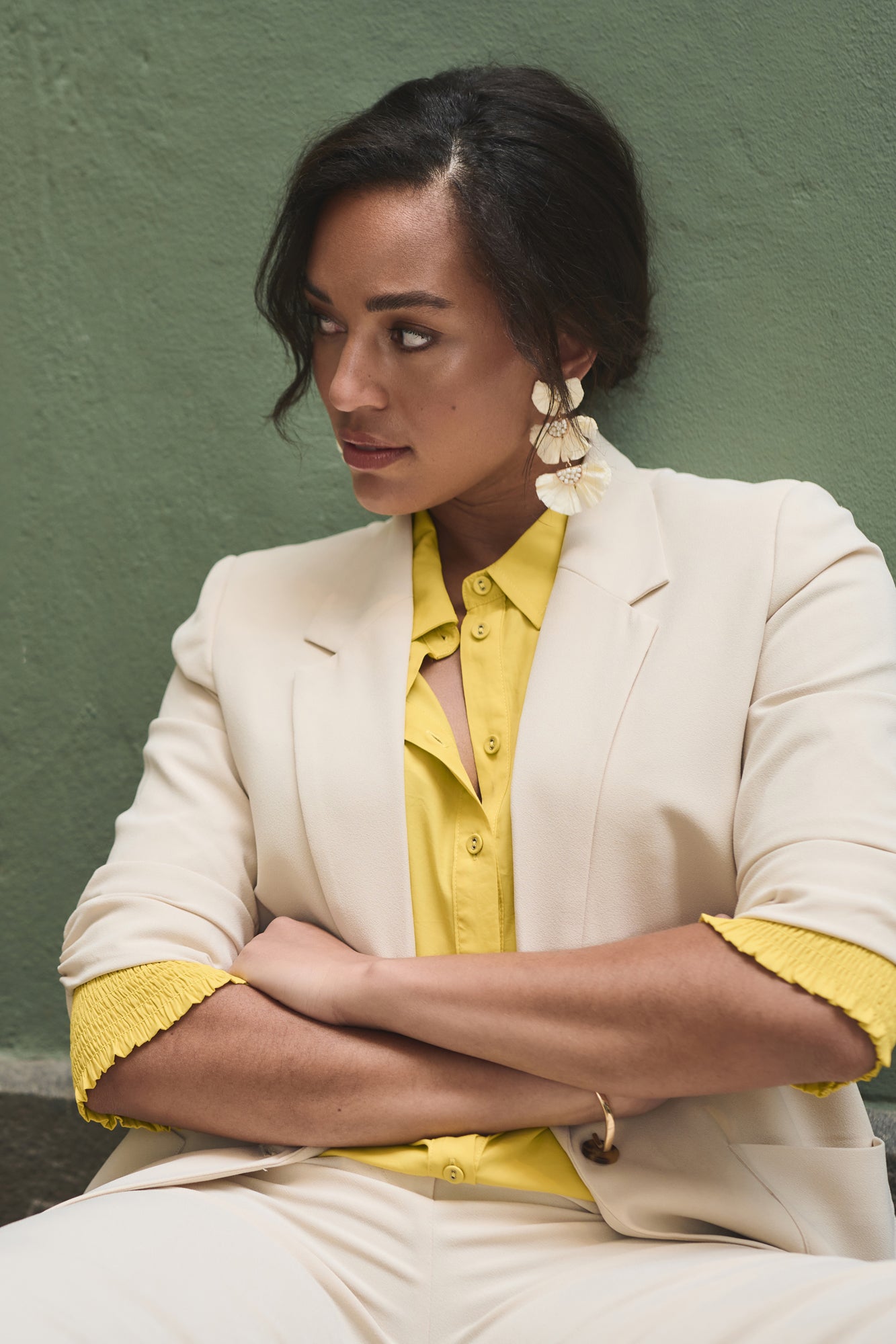 Blouse pour femme par Cream | Nola/10606063 Jaune/140647-CELERY | Boutique Vvög, vêtements mode pour homme et femme