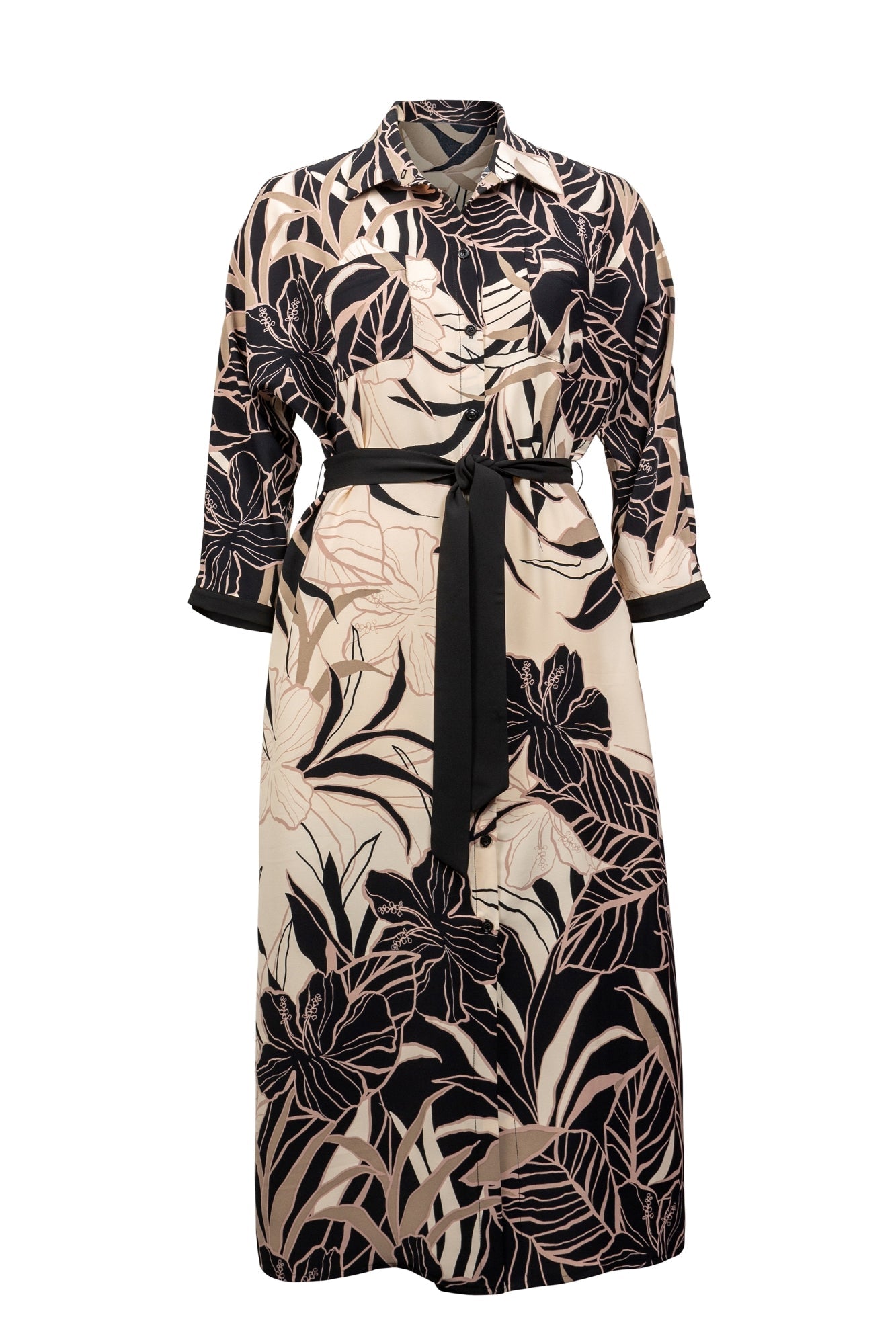 Robe pour femme par Joseph Ribkoff | 221070 BEIGE/BLACK | Boutique Vvög, vêtements mode pour homme & femme