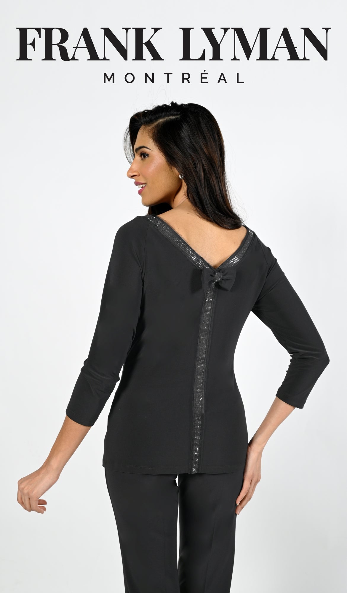 Chandail manches longues pour femme par Frank Lyman | 224060 BLACK | Boutique Vvög, vêtements mode pour homme et femme
