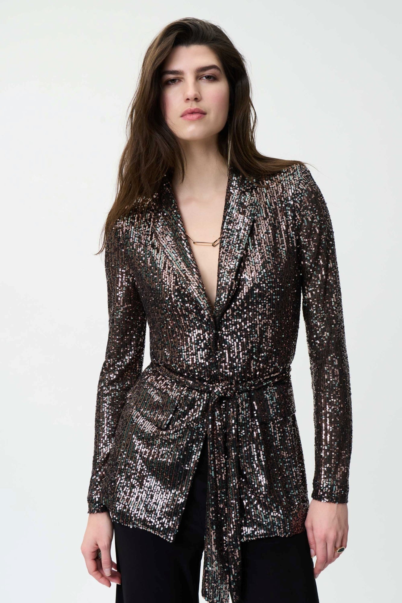 Veston pour femme par Joseph Ribkoff | 224263 BLACK/MULTI | Boutique Vvög, vêtements mode pour homme et femme