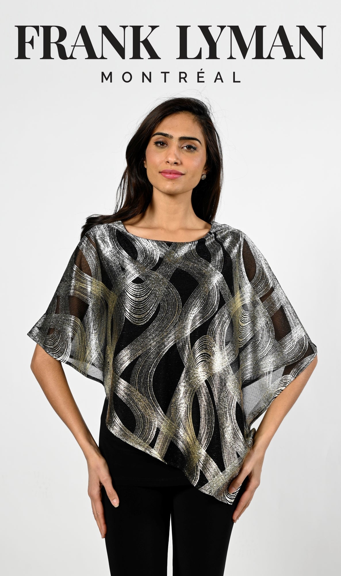 Blouse pour femme par Frank Lyman | 224275 BLK/GOLD | Boutique Vvög, vêtements mode pour homme et femme