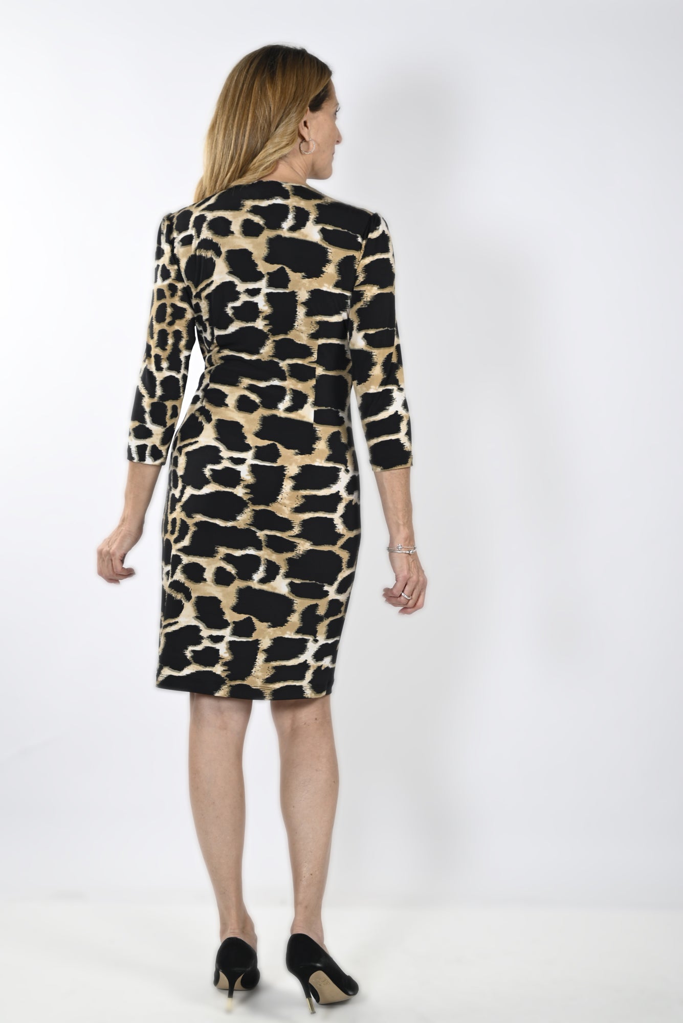 Robe en tricot pour femme par Frank Lyman | 233129 BLK/BEIG | Boutique Vvög, vêtements mode pour homme et femme