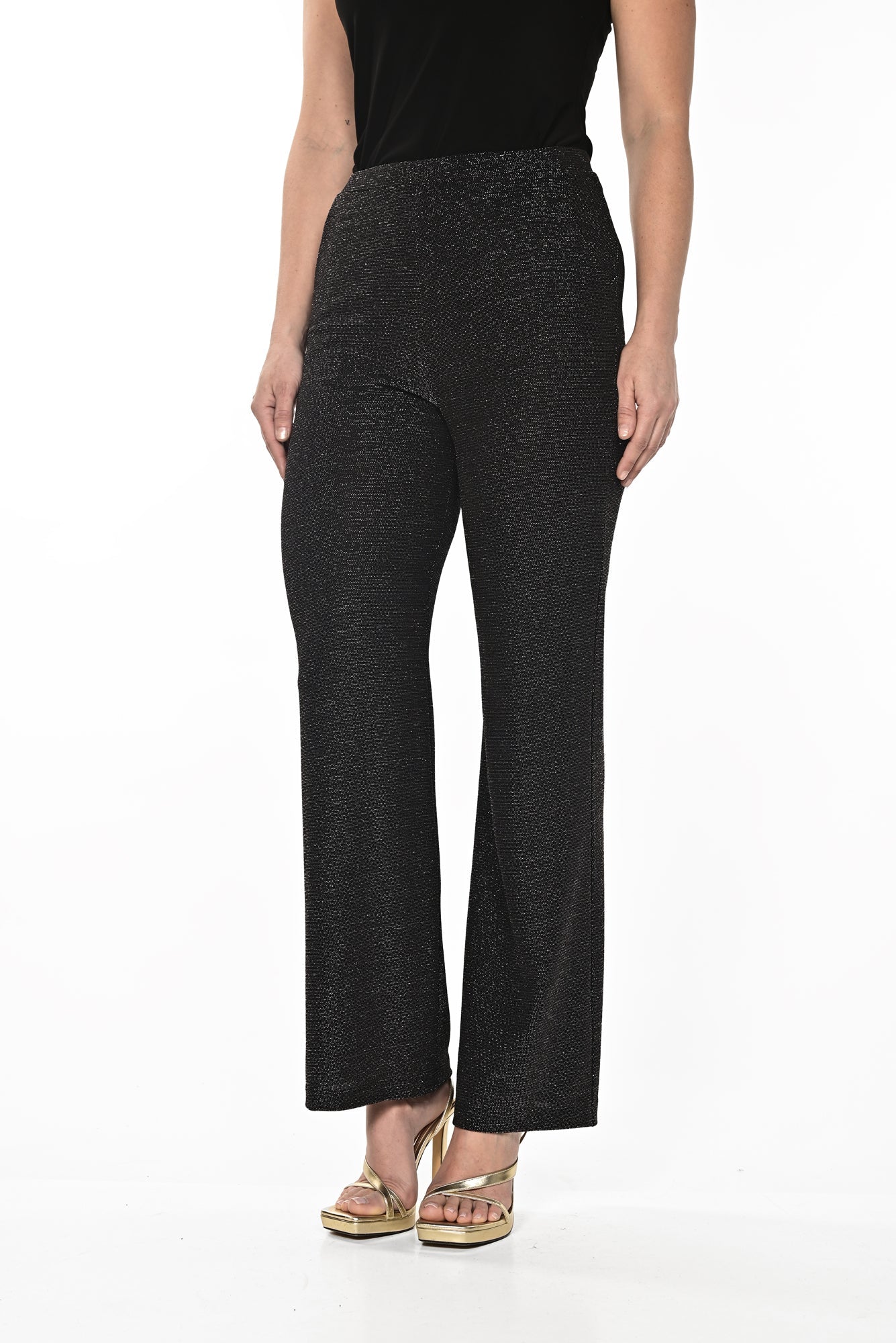 Pantalon en tricot pour femme par Frank Lyman | 234301 BLK/GOLD | Boutique Vvög, vêtements mode pour homme et femme