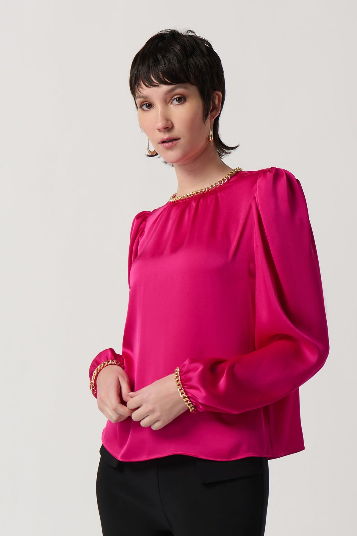 Chandail manches longues pour femme par Joseph Ribkoff | 234934 Shocking Pink | Boutique Vvög, vêtements mode pour homme et femme