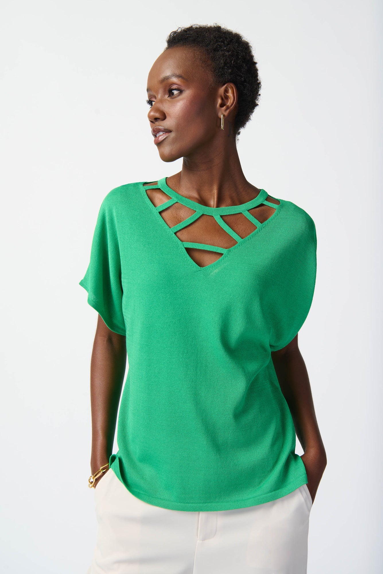 T-Shirt pour femme par Joseph Ribkoff | 241915 ISLAND GREEN | Boutique Vvög, vêtements mode pour homme et femme