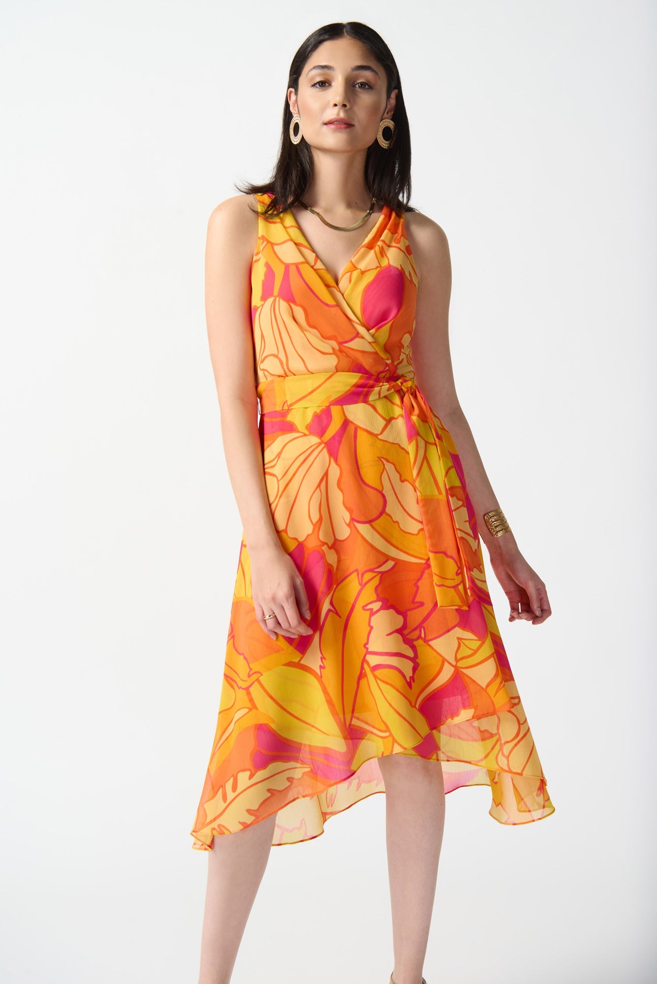 Women's dressing gown by Joseph Ribkoff | 242015 PINK/MULTI