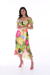 Robe pour femme par Frank Lyman | 246484 FUCSHIA/GREEN | Boutique Vvög, vêtements mode pour homme et femme