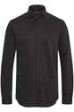 Chemise Homme Sans Repassage Extensible – Coupe Ajustée, Col à Bandes – Pour Bureau, Mariage, Soirée (Noir, Taille M) - 3